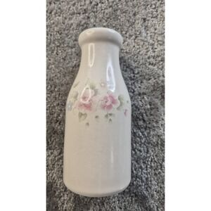 Vintage Pfaltzgraff Tea Rose Milk Bottle‎ Carafe Jug Vase Stoneware 8"
